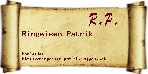 Ringeisen Patrik névjegykártya